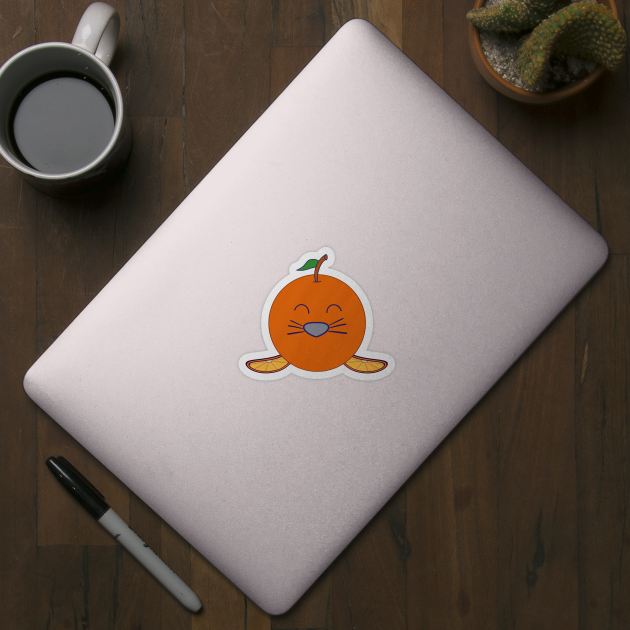 Kawaii Cute Orange Baby Seal by vystudio